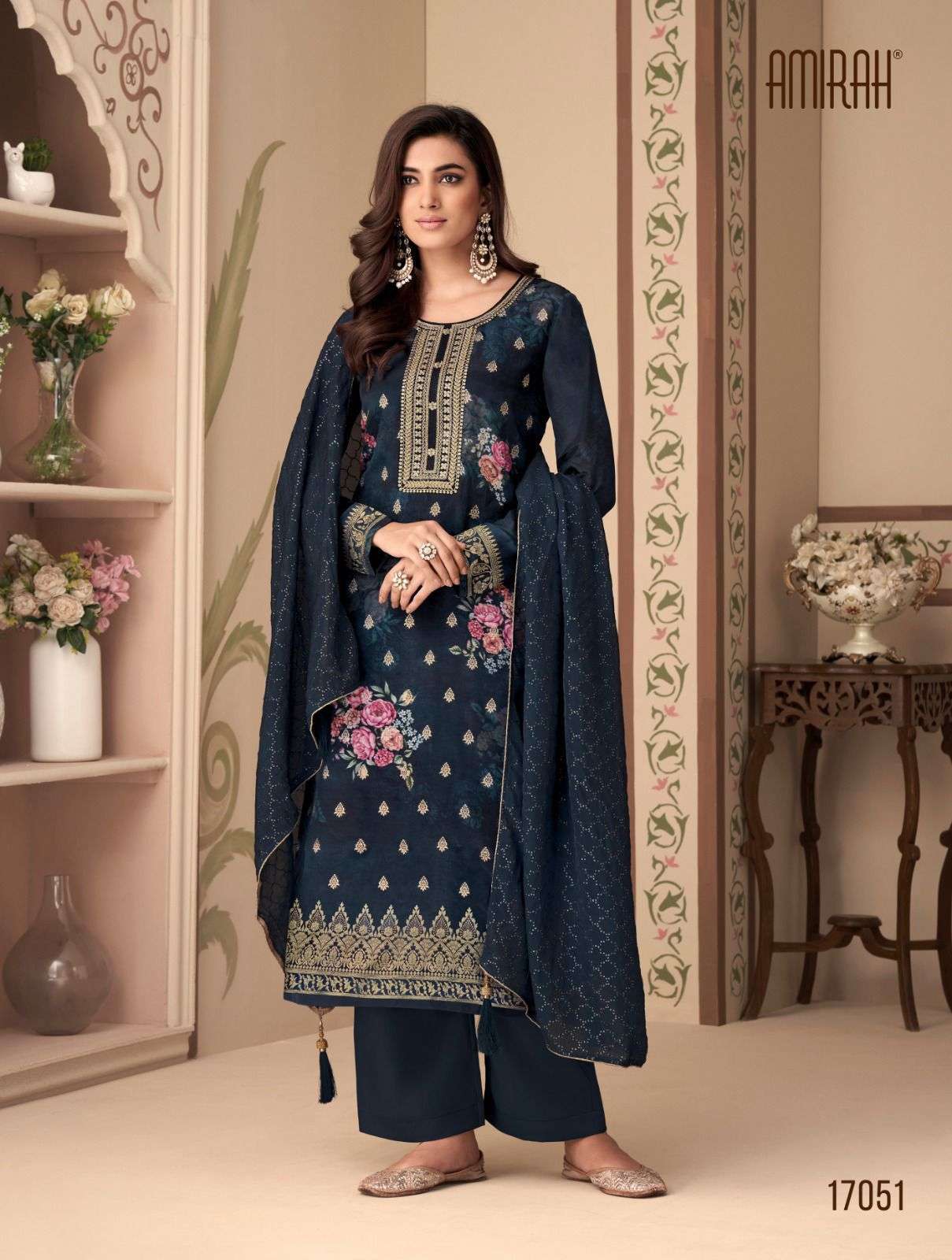 feeza by amirah stylish top bottom with dupatta catalogue manufacturer surat 