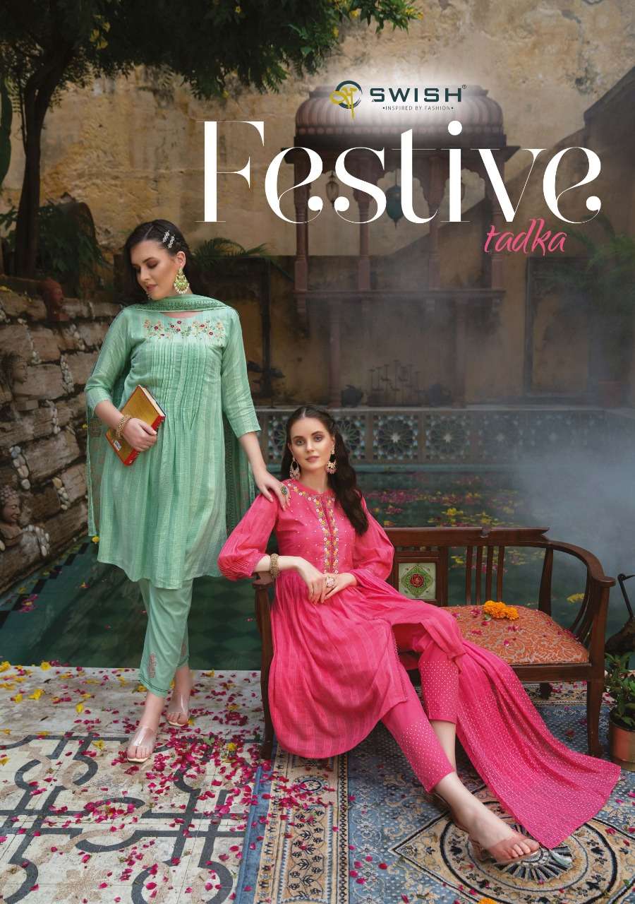 festive tadka by swish trendy designer kurtis catalogue online supplier surat