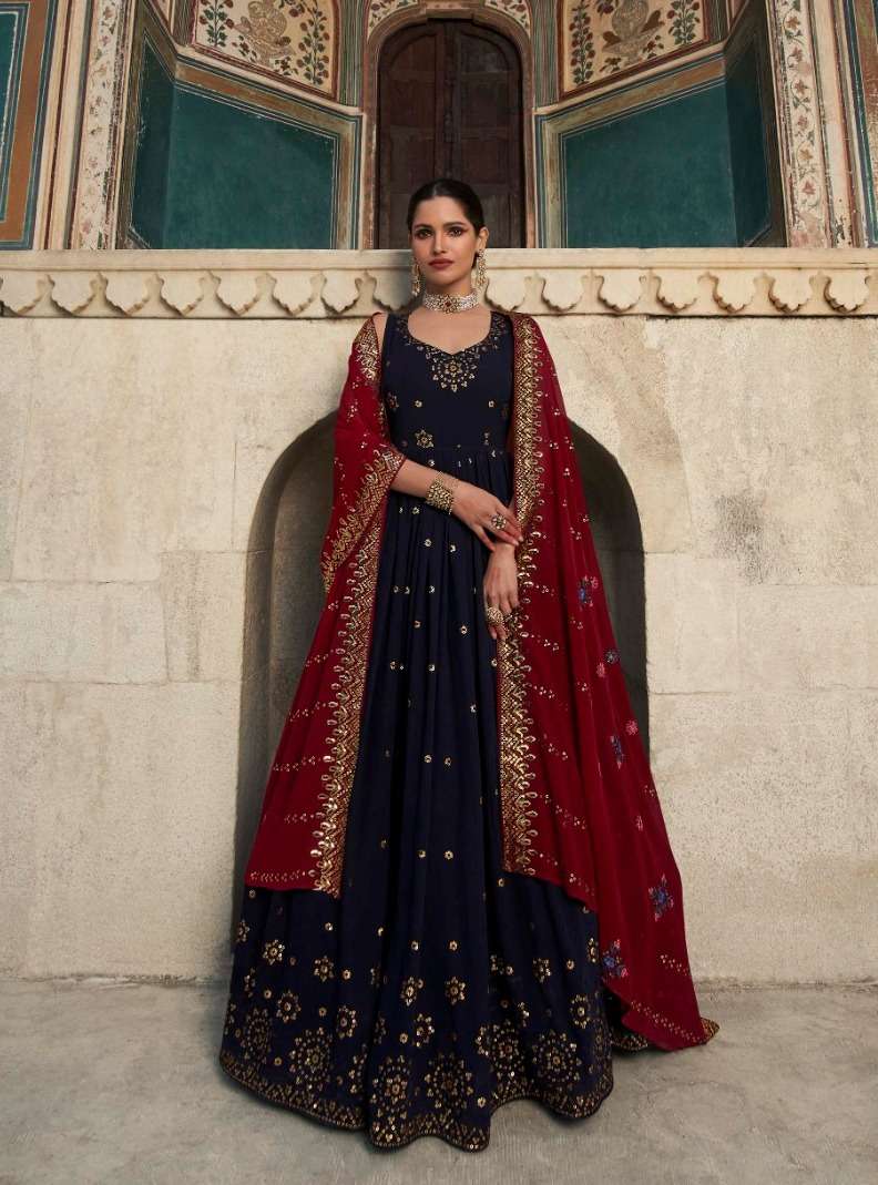 flory vol-29 by shubhkala stylish designer party wear gown with dupatta latest catalogue surat 