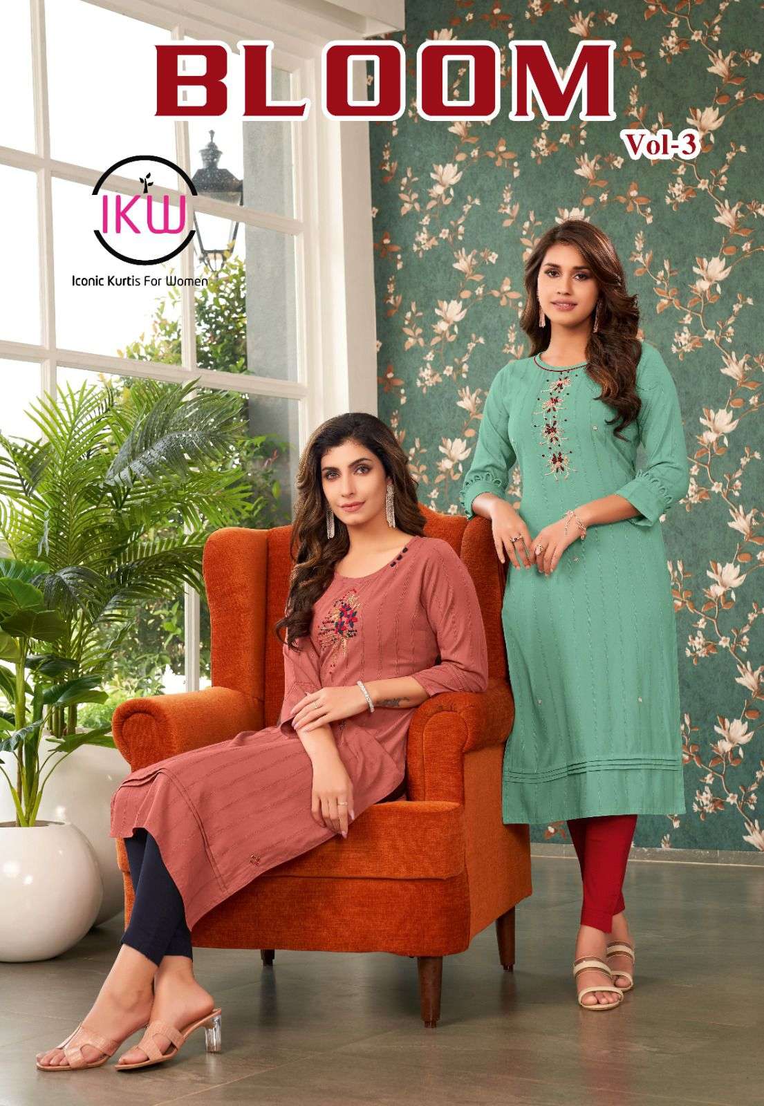 ikw by bloom vol-3 001-008 reyon designer kurti collection 
