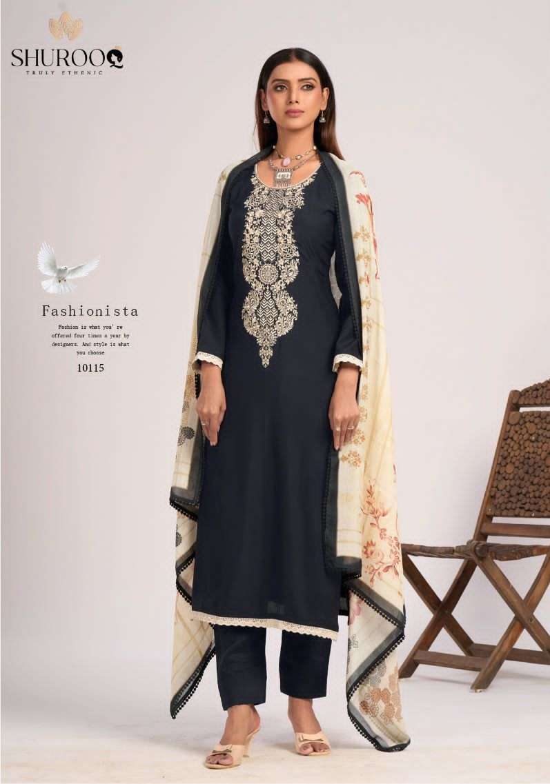 nusrat by shurooq exclusive designer top bottom with dupatta catalogue online dealer surat 