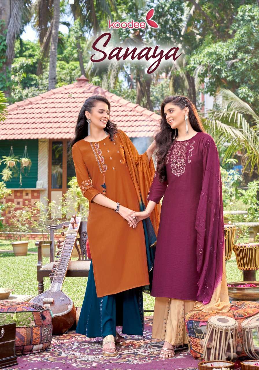 sanaya by koodee kurti with sharara with dupatta catalogue wholesale price surat 