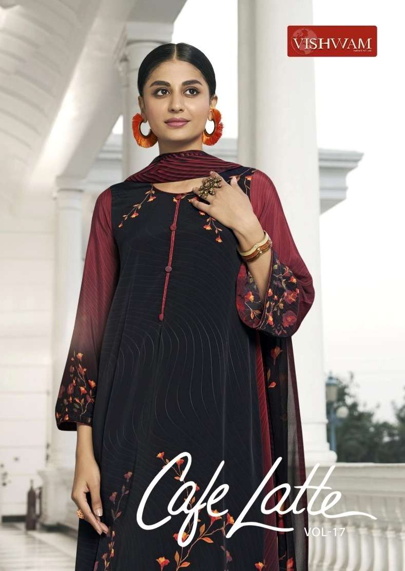 cafe latte vol-17 by vishwam exclusive designer salwar kameez catalogue online dealer surat 