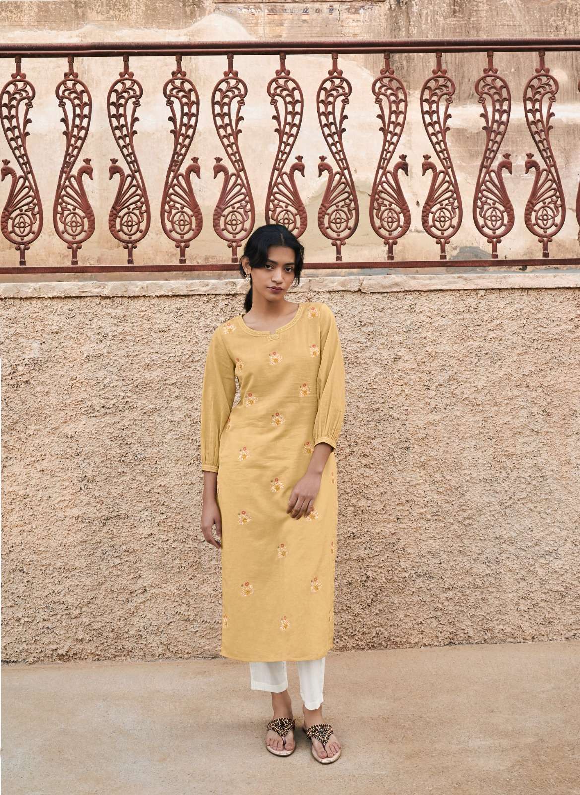 colors vol-15 by four buttons pure cotton linen kurti latest catalogue 2023