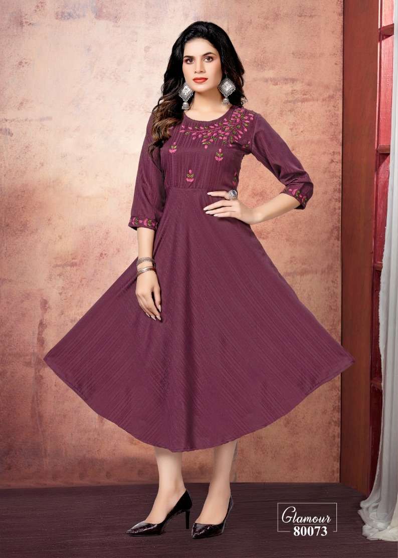 glamour by mayra fancy viscose fabrics designer kurtis catalogue wholesaler surat 