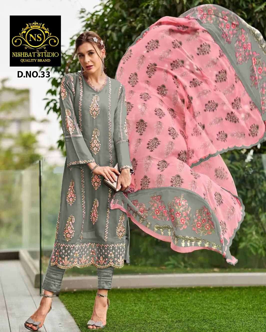 nishbat studio 33 series stylish look designer pakistani salwar suits in india
