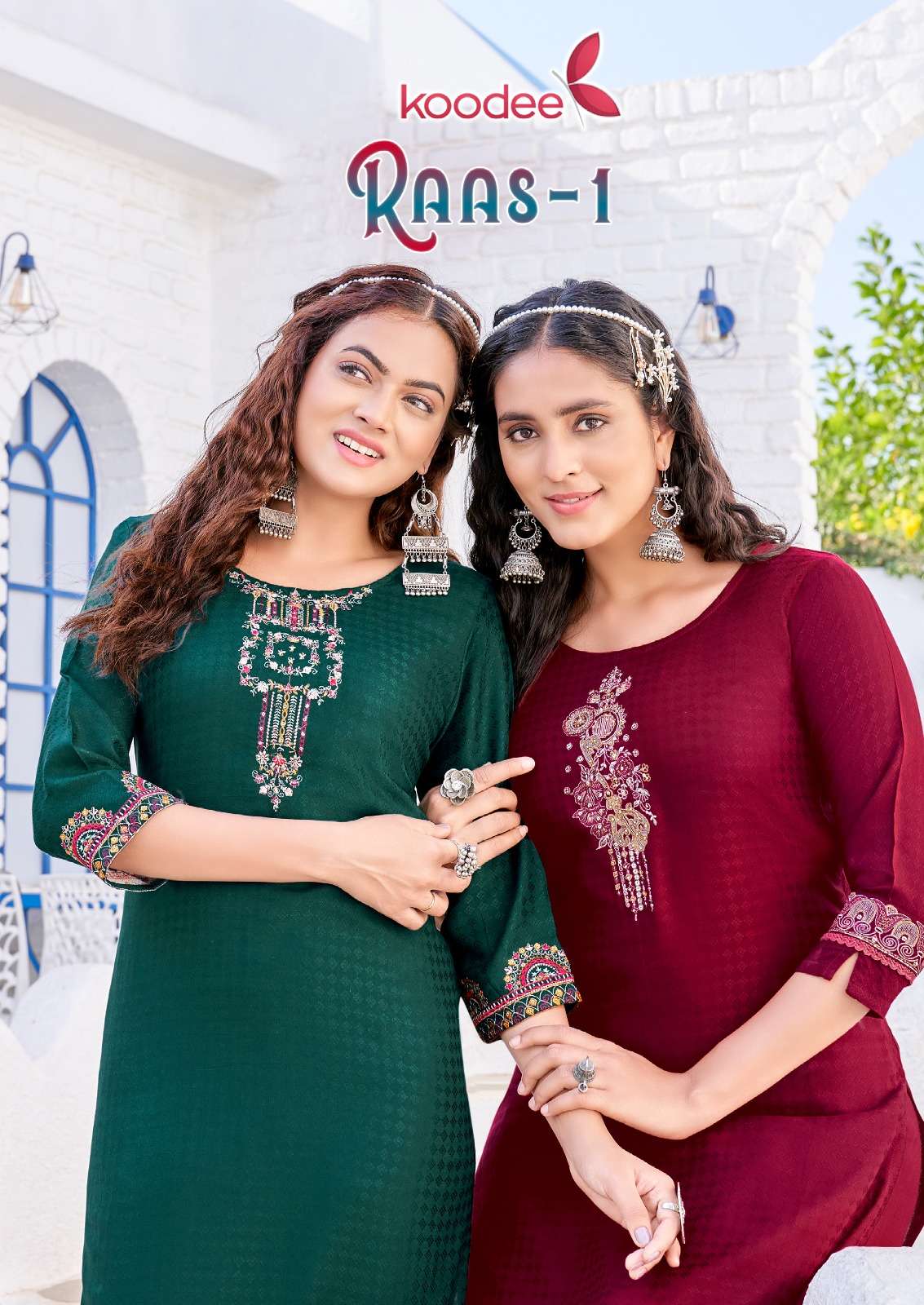 raas vol 1 7001-7006 series exclusive khatli embroidred designer kurti best rate wholesaler by koodee