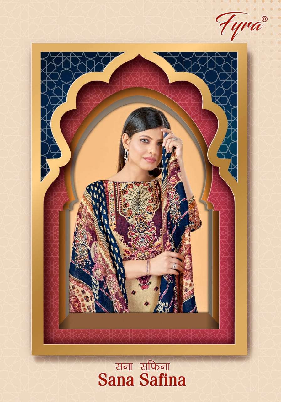 sana safina by fyra designing pure soft cotton fancy dress material collection surat