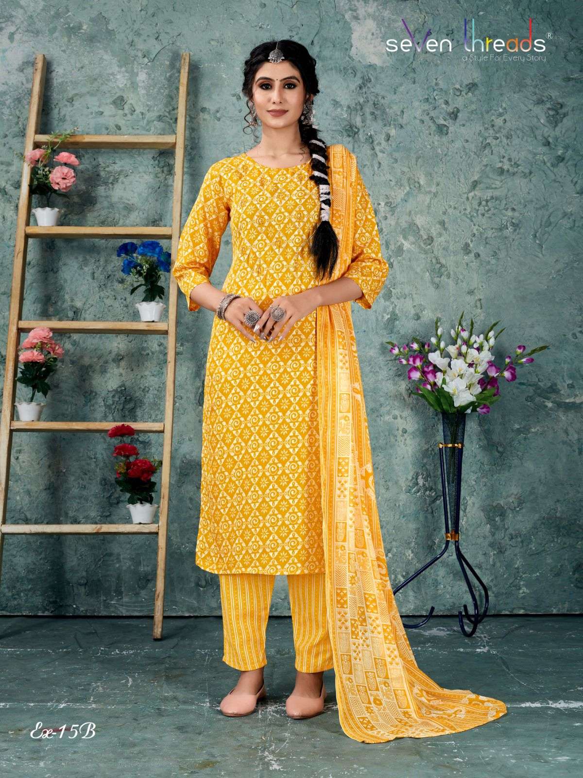 seven threads 15 and 16 series readymade designer salwar suits wholesaler surat
