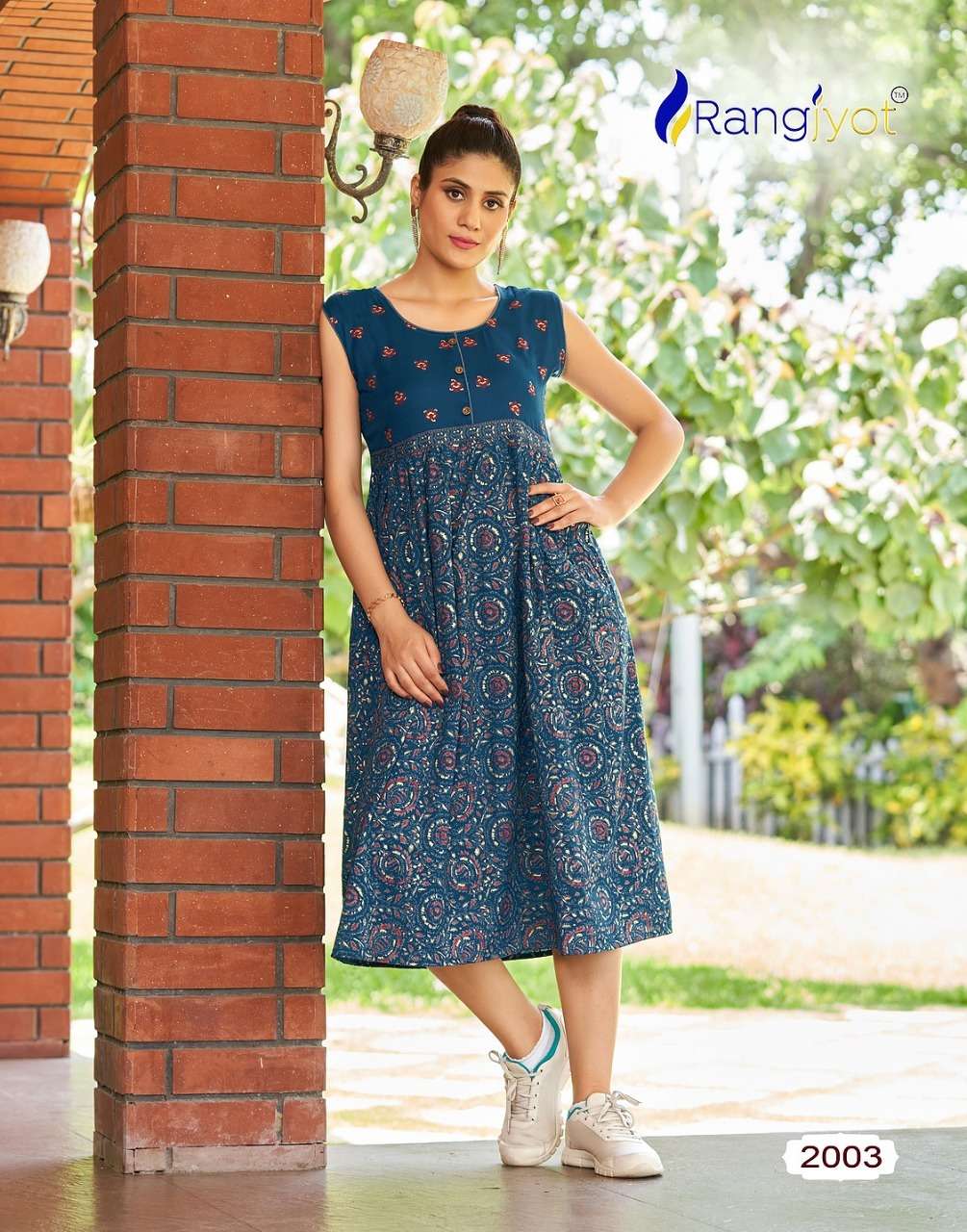 summer queen vol-2 by rangjyot cotton fancy designer kurtis collection surat