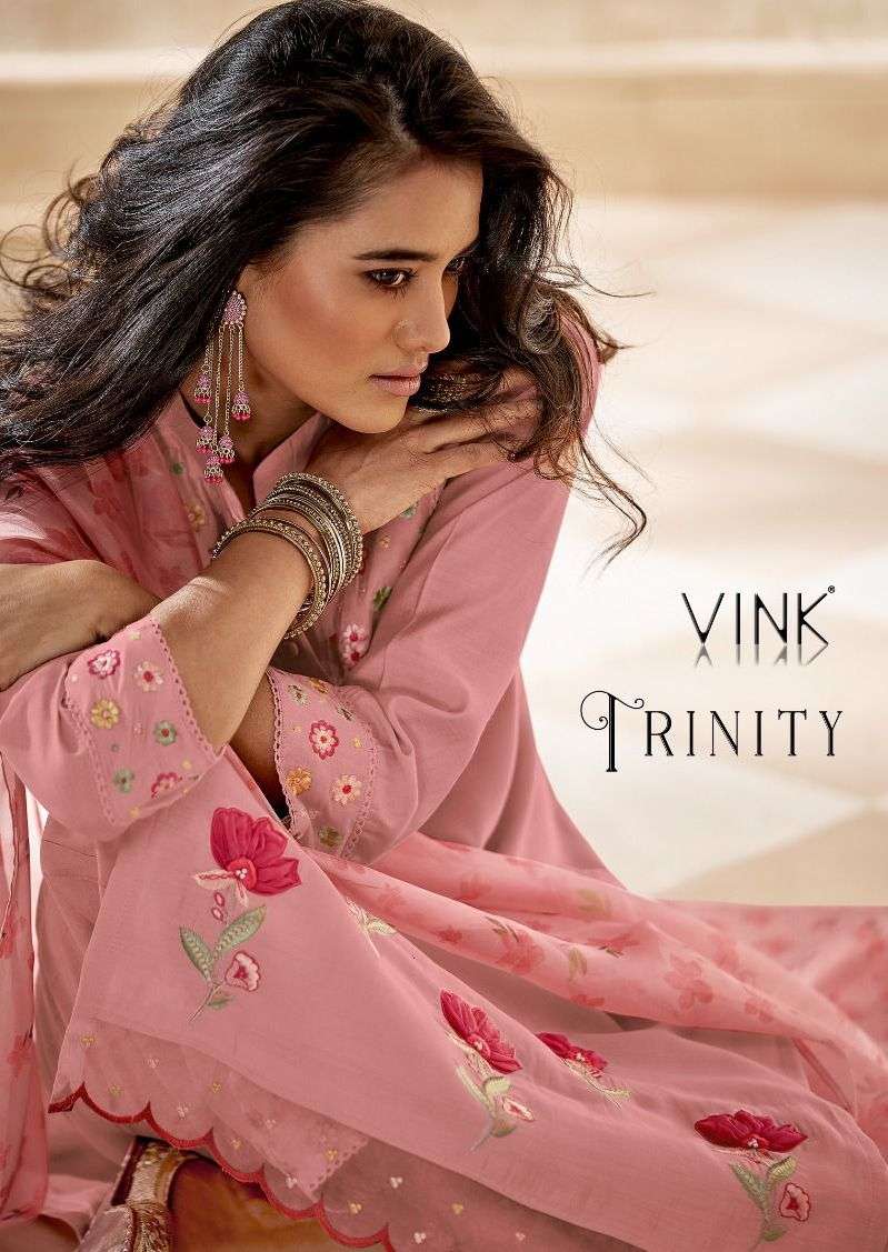 trinity by vink pure viscose designer kurta with pant dupatta combo set wholesale price surat