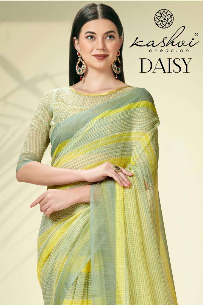 kashvi creation daisy linen silk designer saree full set catalogue price surat 