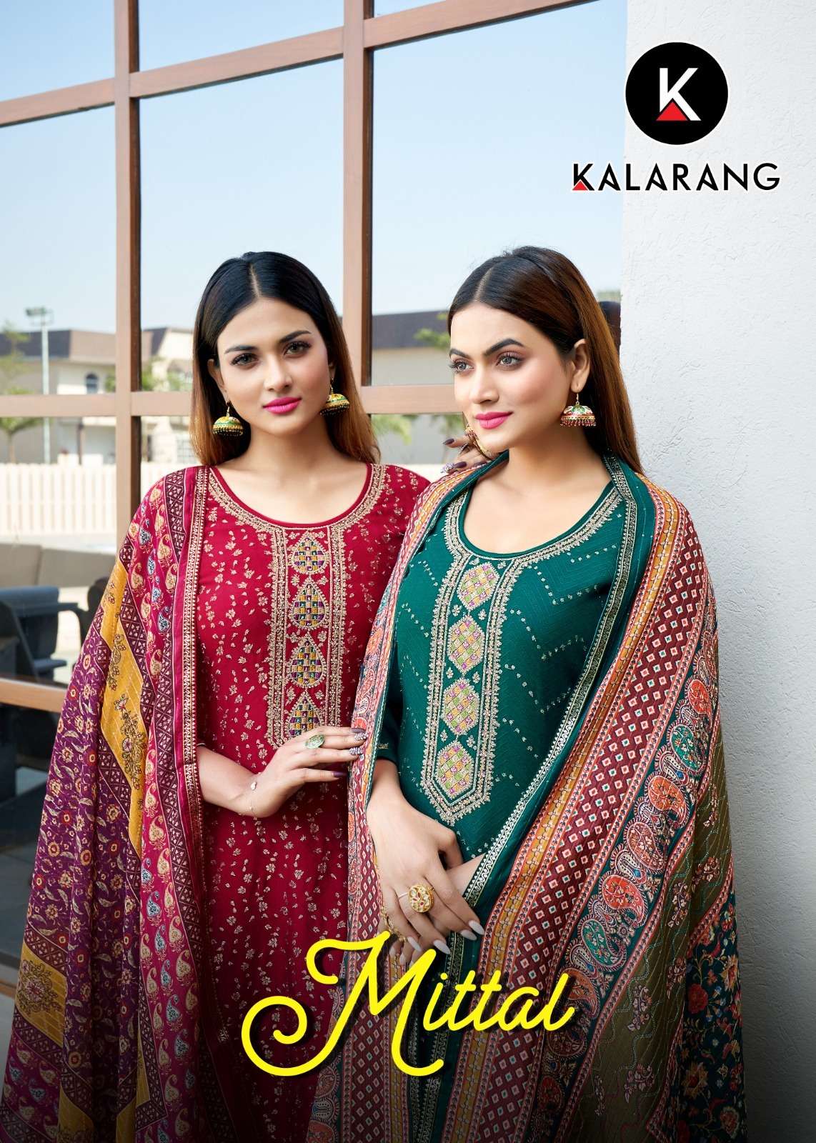 mittal by kalarang 10381-10388 series muslin jequard salwar kameez wholesale dealer surat `