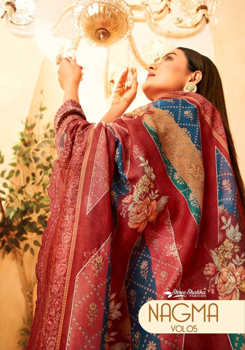 nagma vol-5 by shree shalika fashion trendy designer dress material catalogue online wholesaler surat 