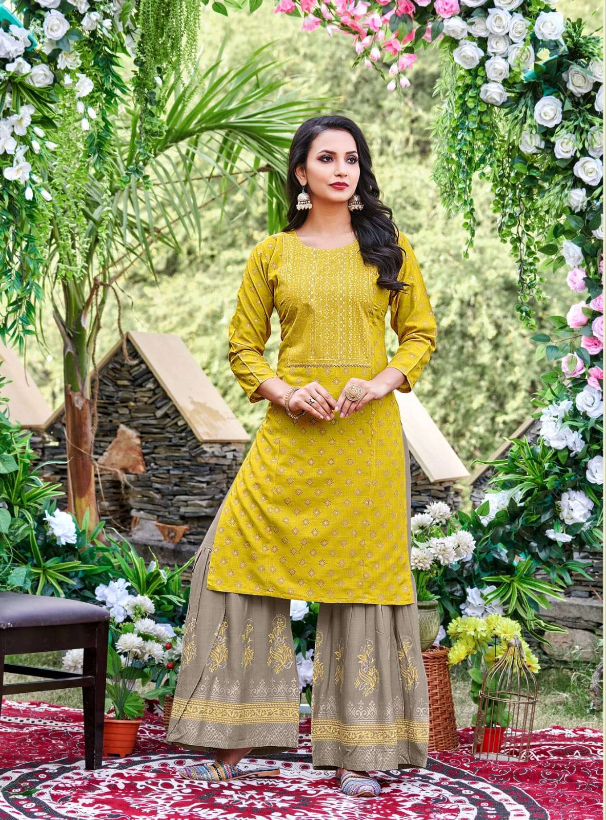 olio vol-2 by tips and tops exclusive designer kurti with gharara set  latest catalogue collection 2023