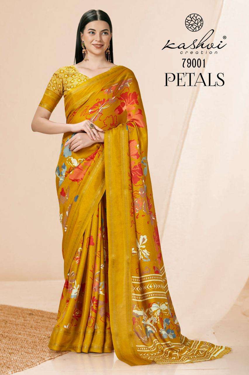 petals by kashvi creation daily uses designer saree catalogue wholesaler surat