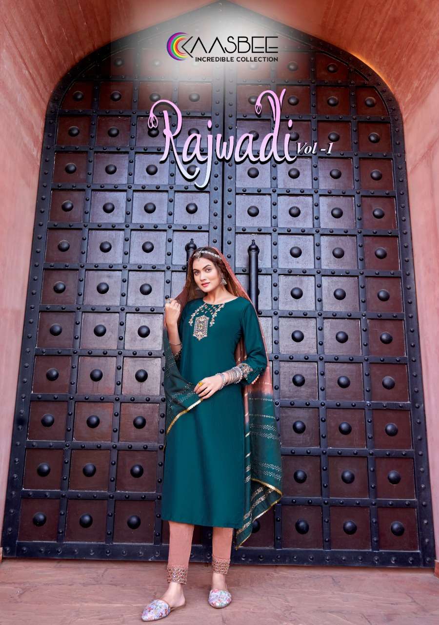 rajwadi vol-1 by kaasbee stylish designer kurtis catalogue online market surat 