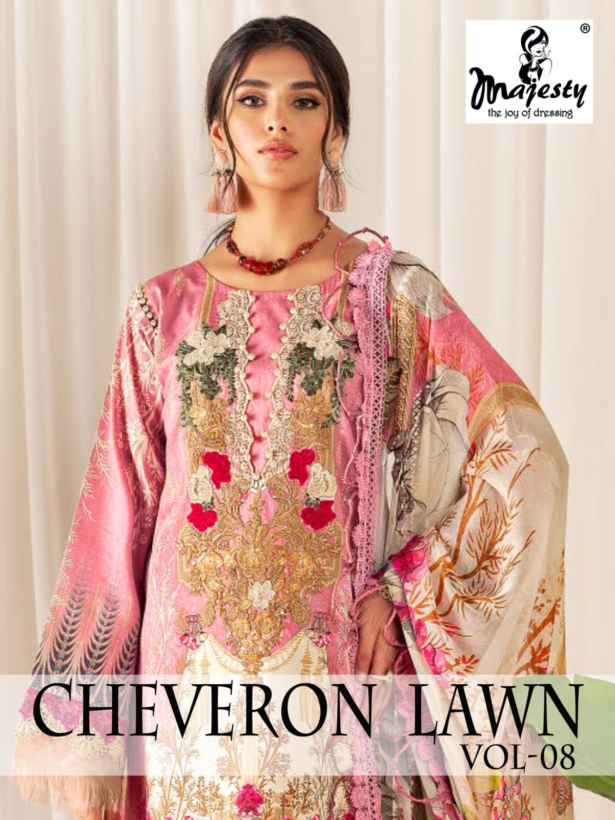 cheveron lawn vol-8 by majesty pakistani salwar suits catalogue wholesale price surat