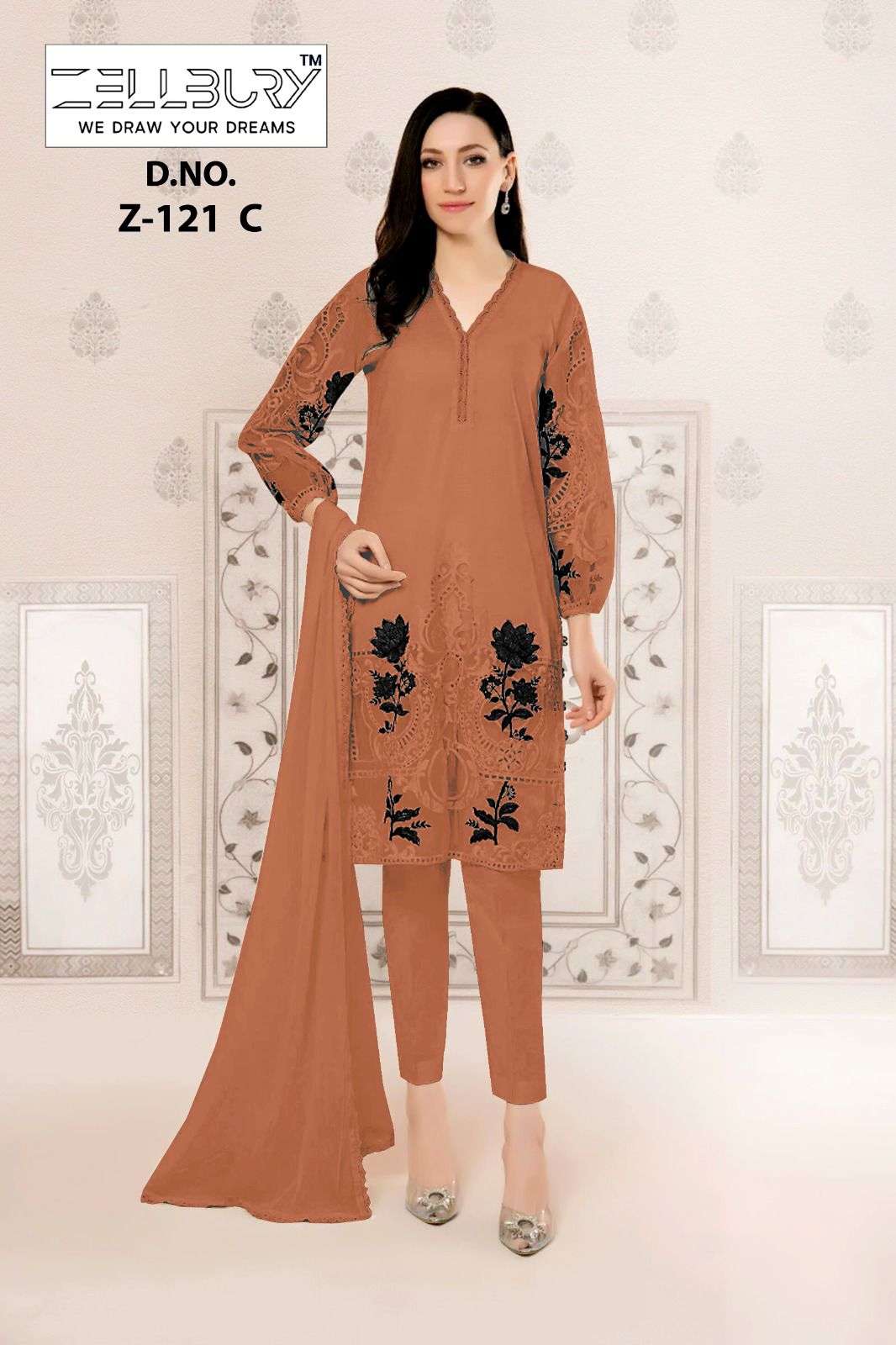 zellbury 121 series latest designer readymade pakistani salwar suits collection surat