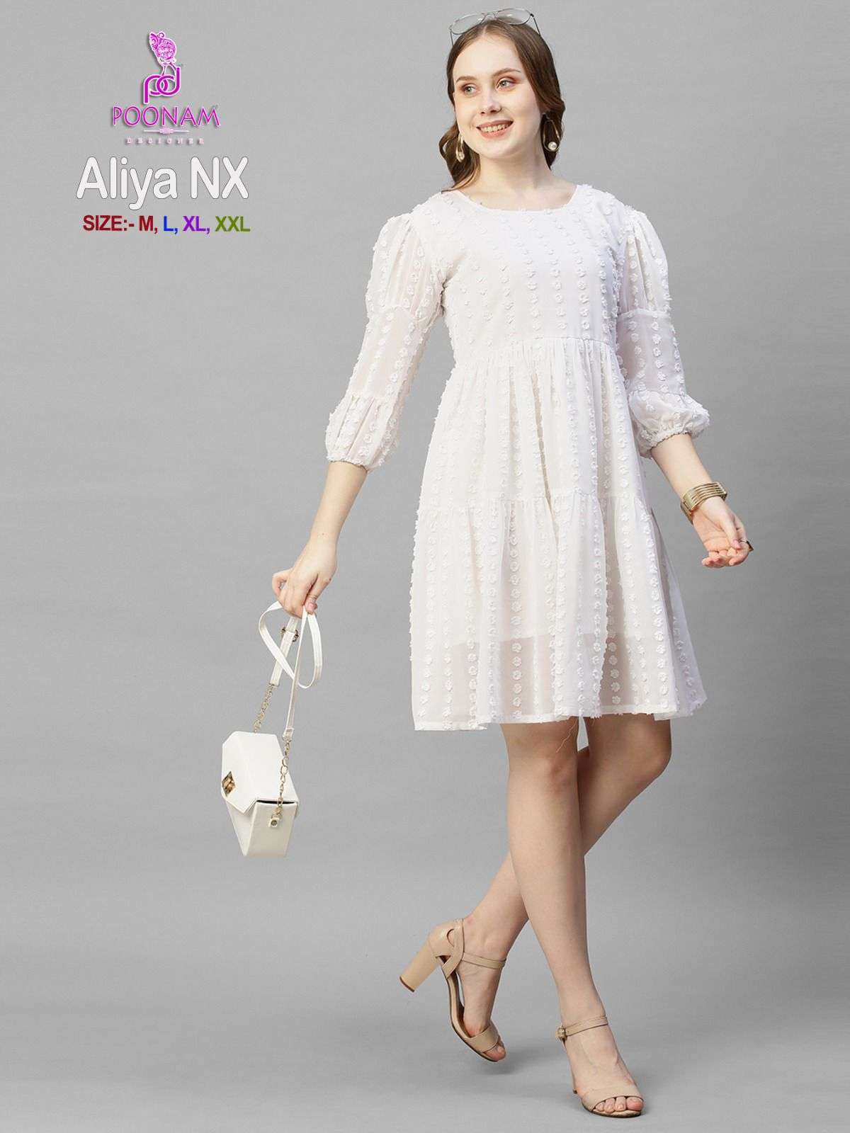aliya nx 1001-1006 series by poonam designer fancy short gown catalogue wholesaler surat 