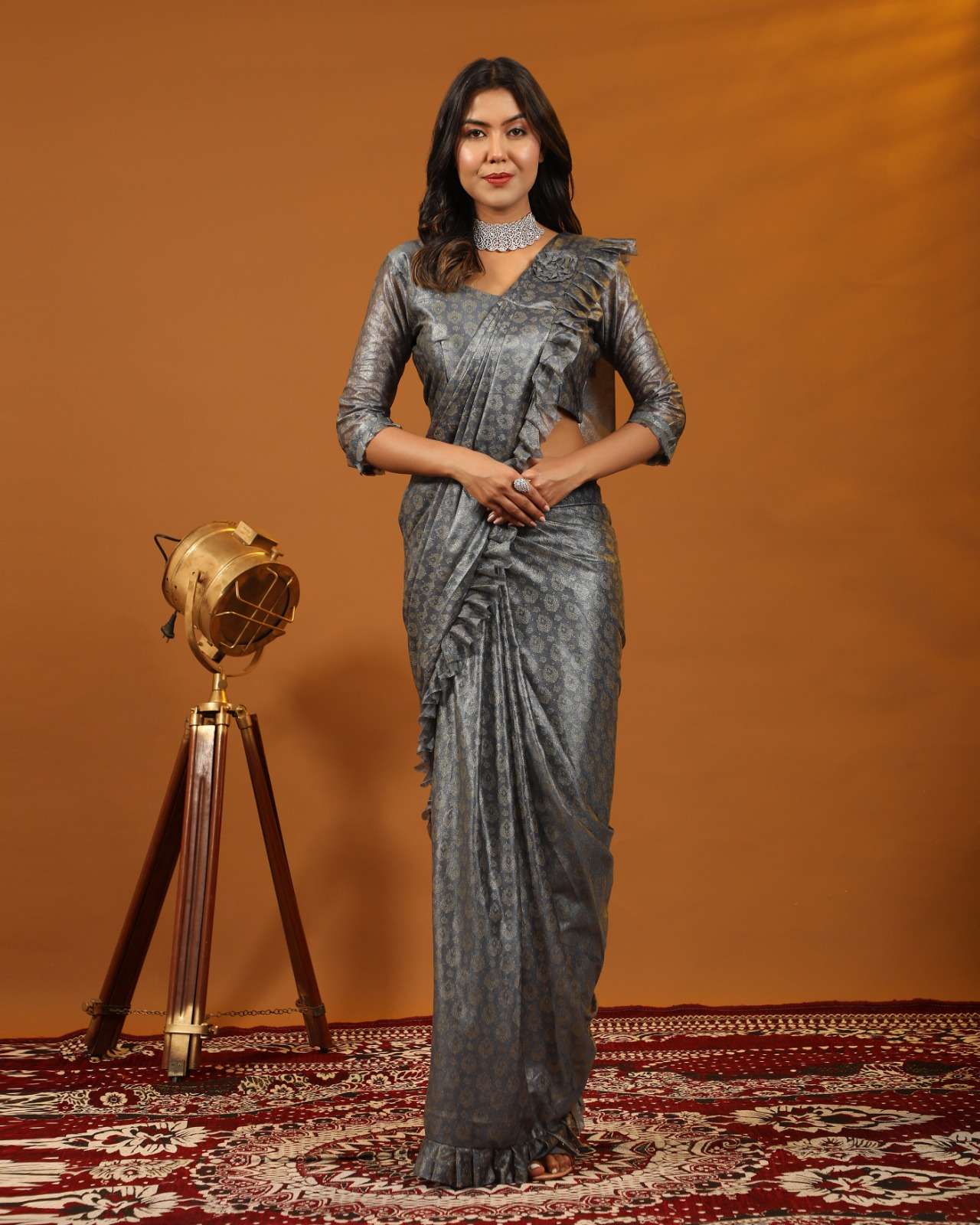 amoha trendz 101012 series fancy fabric designer saree party wear collection surat