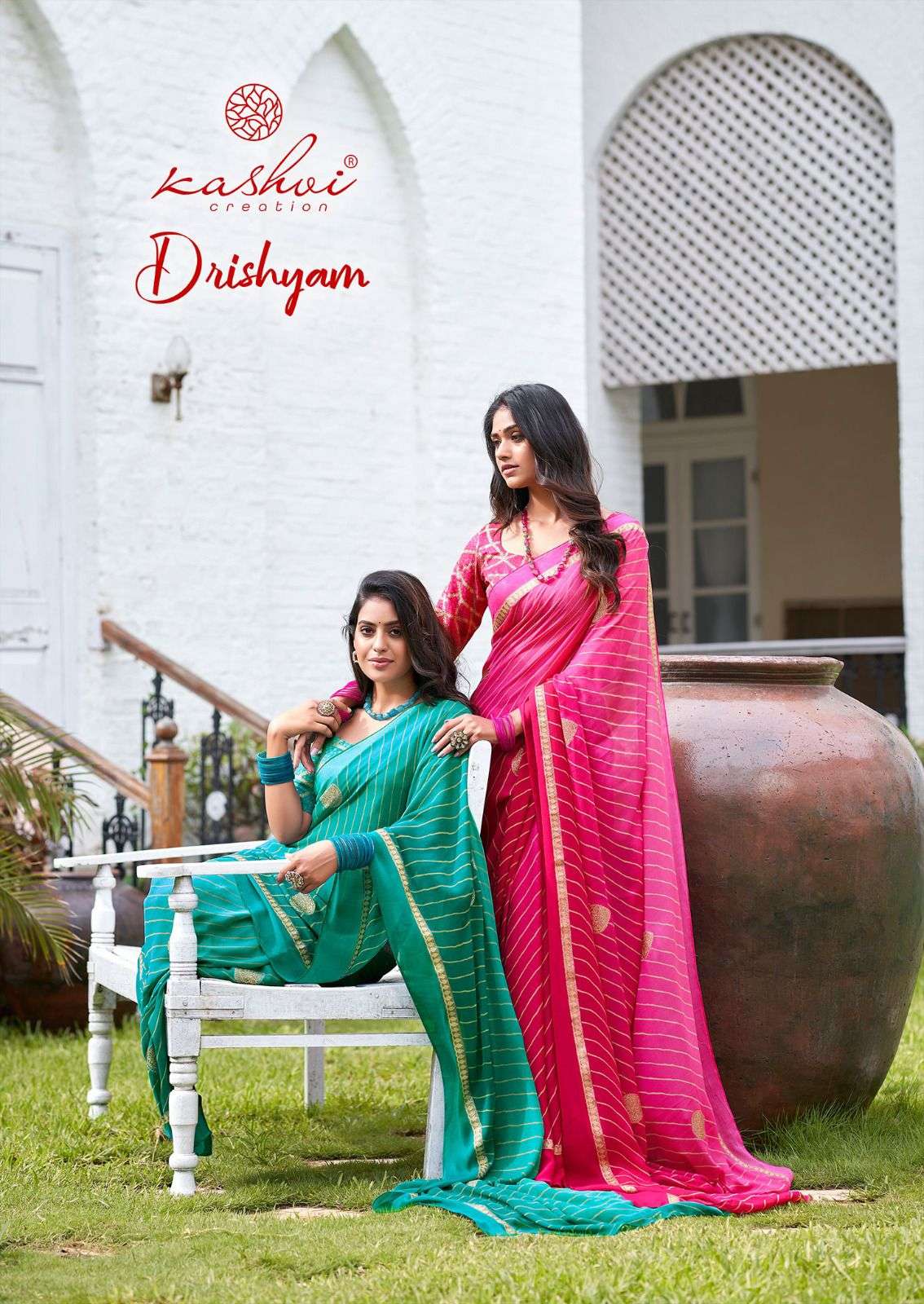 drishyam 1001-1008 series by kashvi creation fancy designer saree catalogue online wholesaler surat