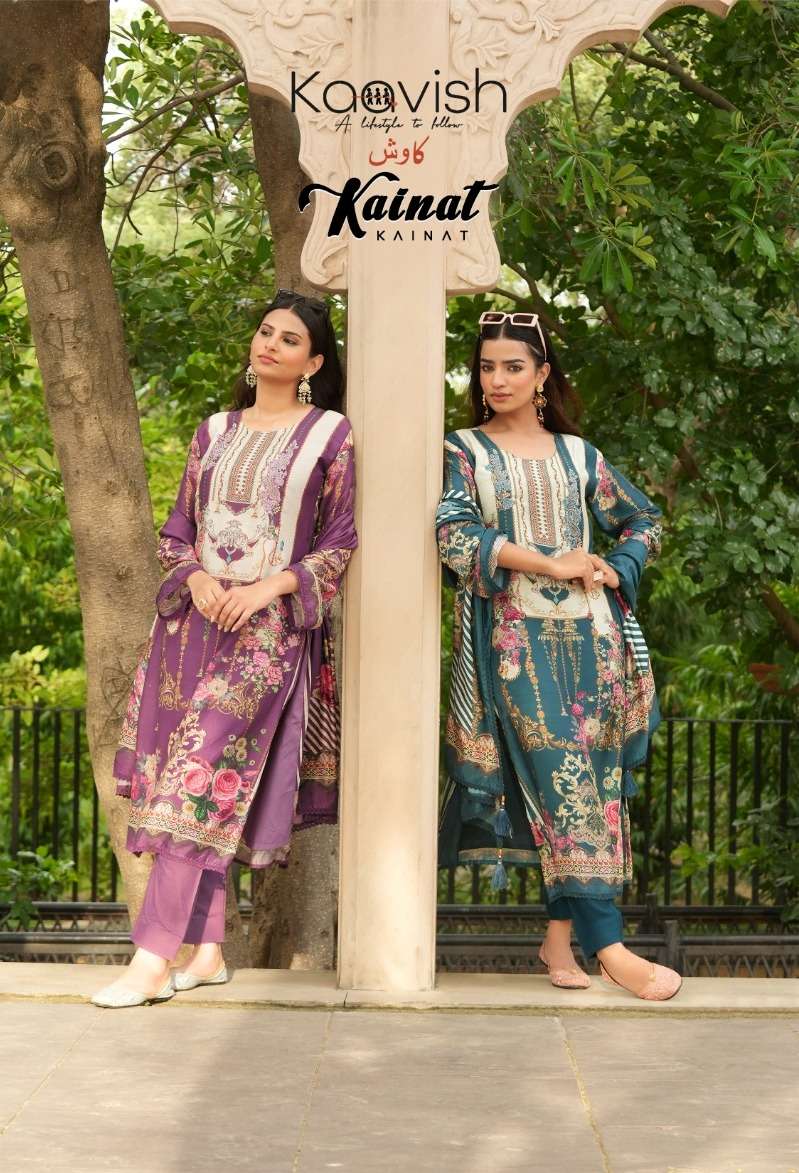 kainat by kaavish fashion viscose muslin designer dress material catalogue wholesale price sura