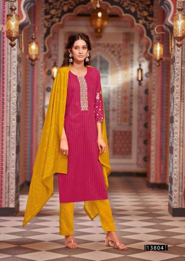 kalindi 13800-13805 series by kalaroop trendy designer top bottom with dupatta catalogue design 2023