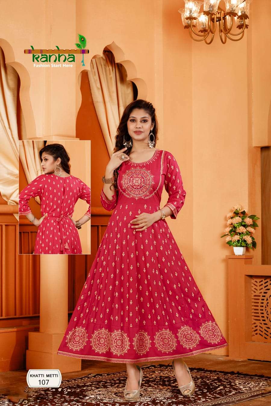 kanha khatti meethi trendy designer long kurtis catalogue collection 2021