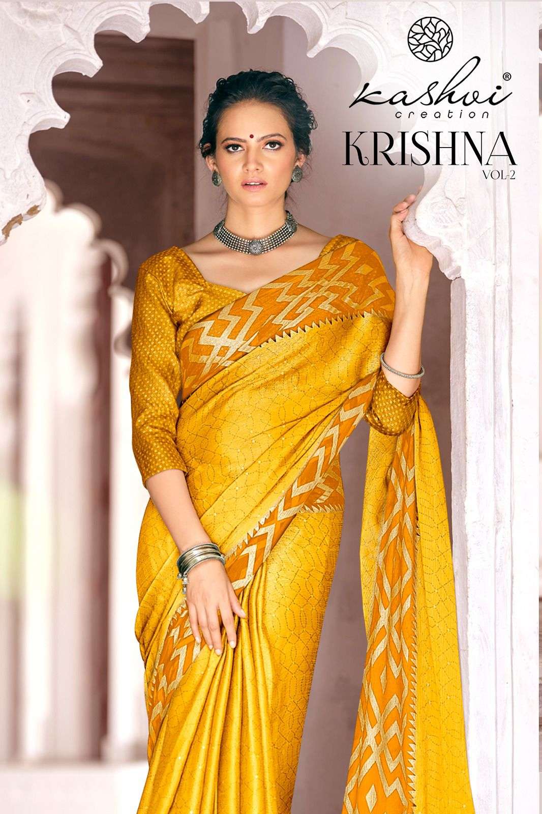 krishna vol-2 1001-1008 series by kashvi creation fancy designer saree latest catalogue surat