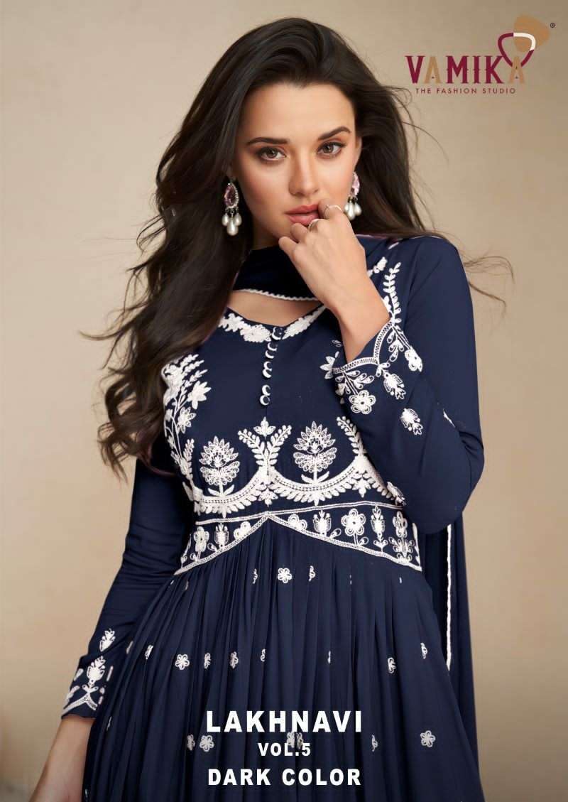 lakhnavi vol 5 dark color 1030 series by vamika stylish designer kurtis catalogue online wholesale surat