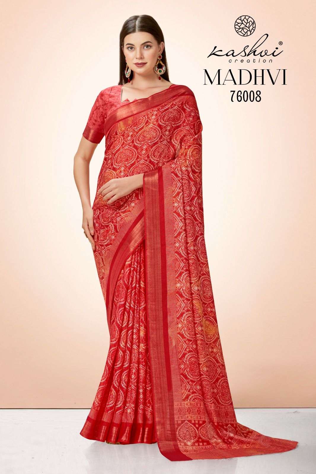 madhvi 76001-76008 series by kashvi creation stylish designer saree catalogue wholesaler surat