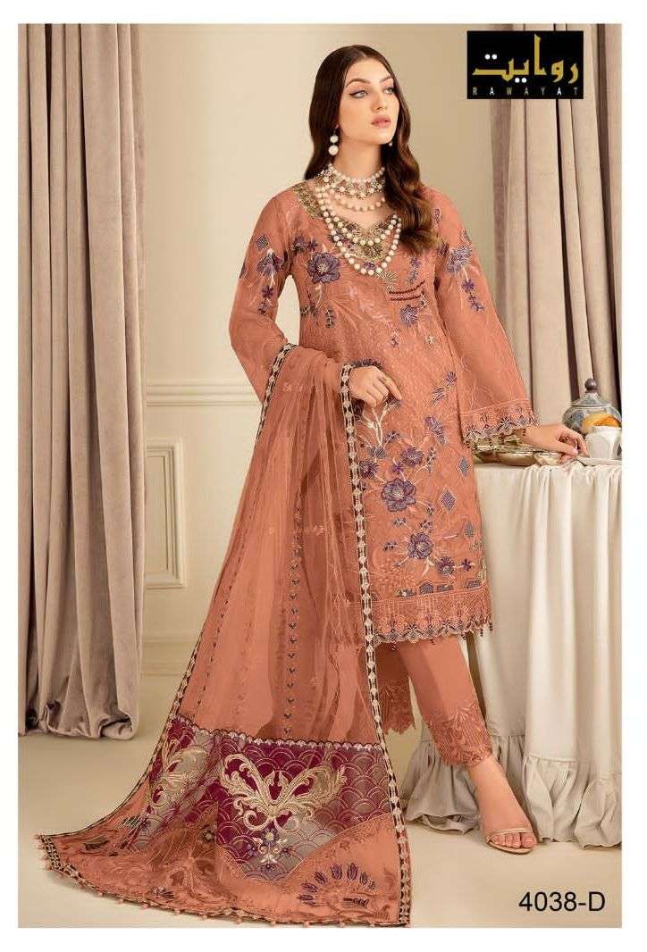 rangoon vol-18 by rawayat faux georgette designer pakisatni salwar suits catalogue wholesaler surat