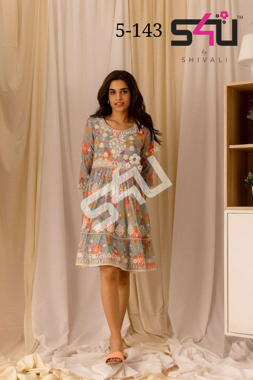 Buy Brown Short Kurti Set With Printed Detail Kalki Fashion India