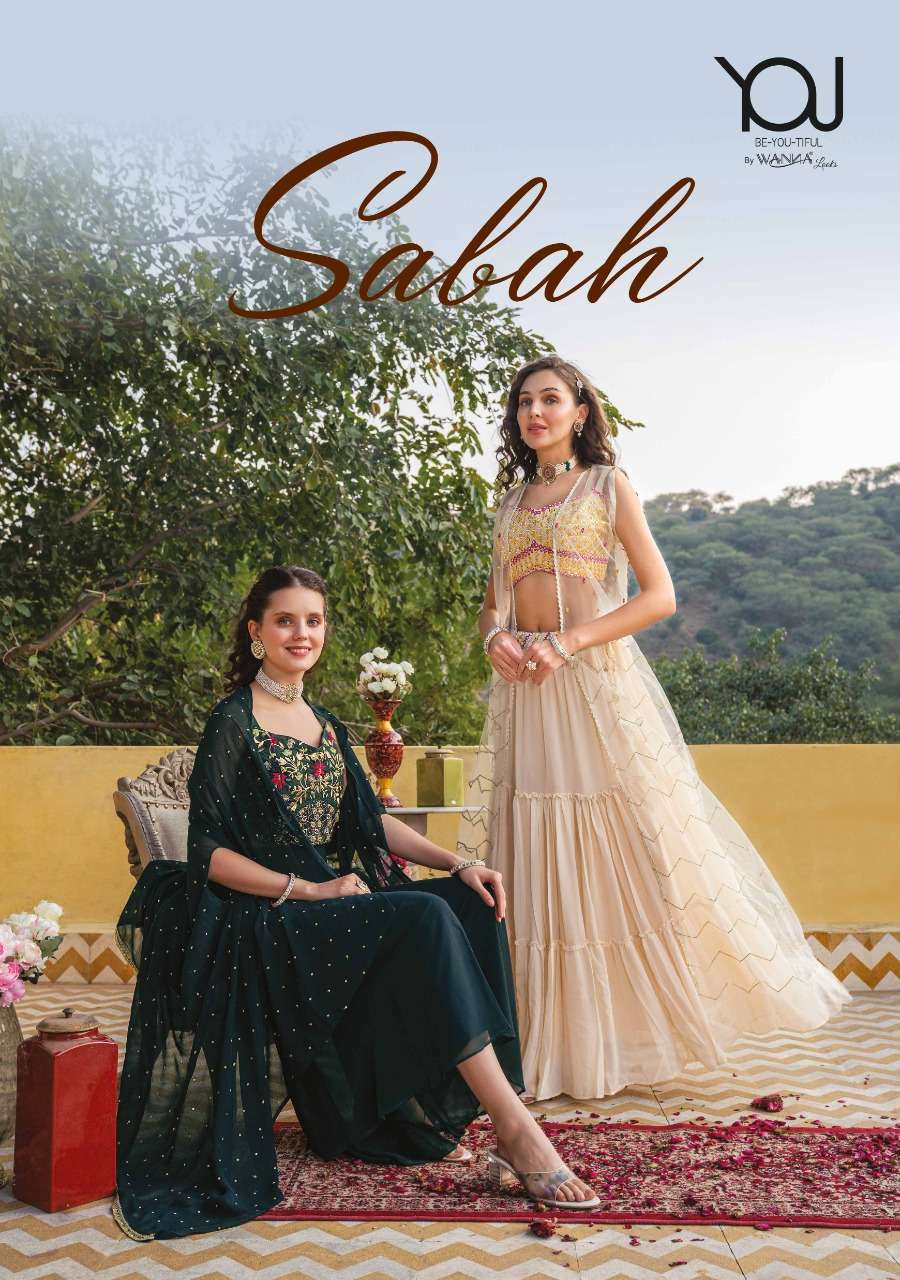 sabah 101-105 series by wanna crop top party wear gown catalogue wholesaler surat 