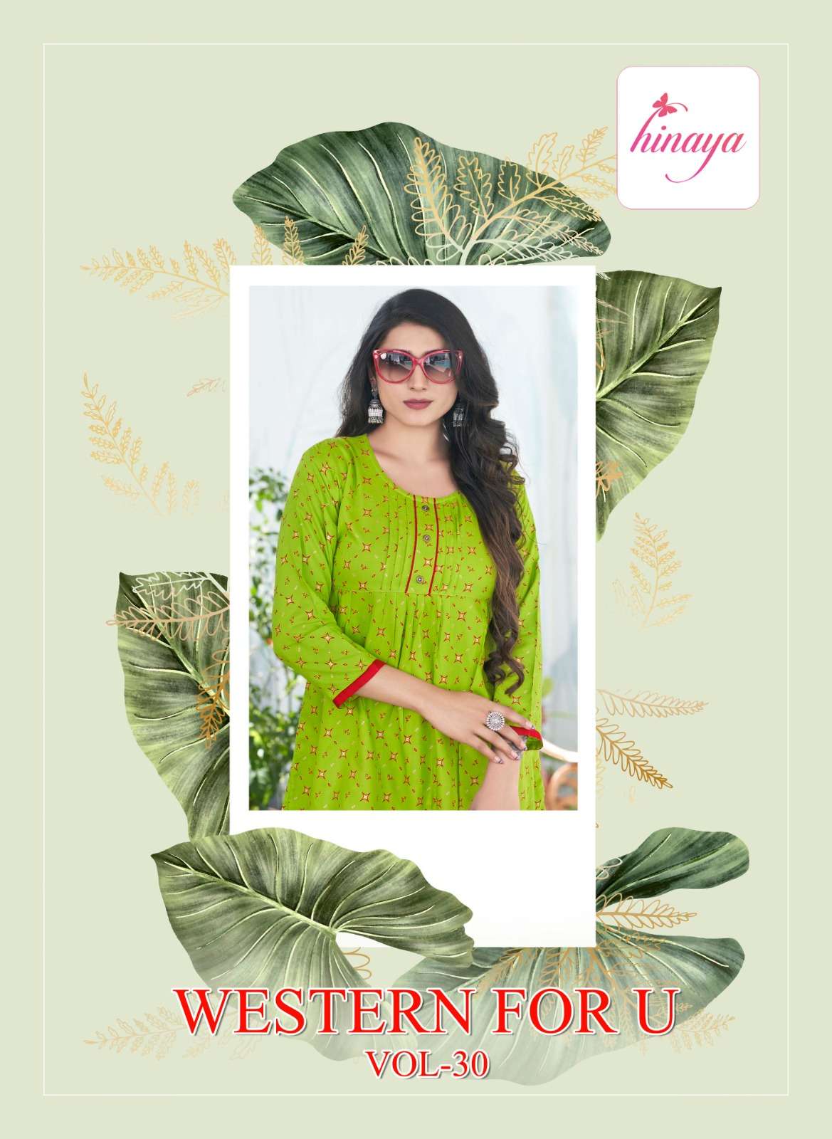 western for u vol-30 30001-30008 series by hinaya rayon designer short tops catalogue wholesaler surat