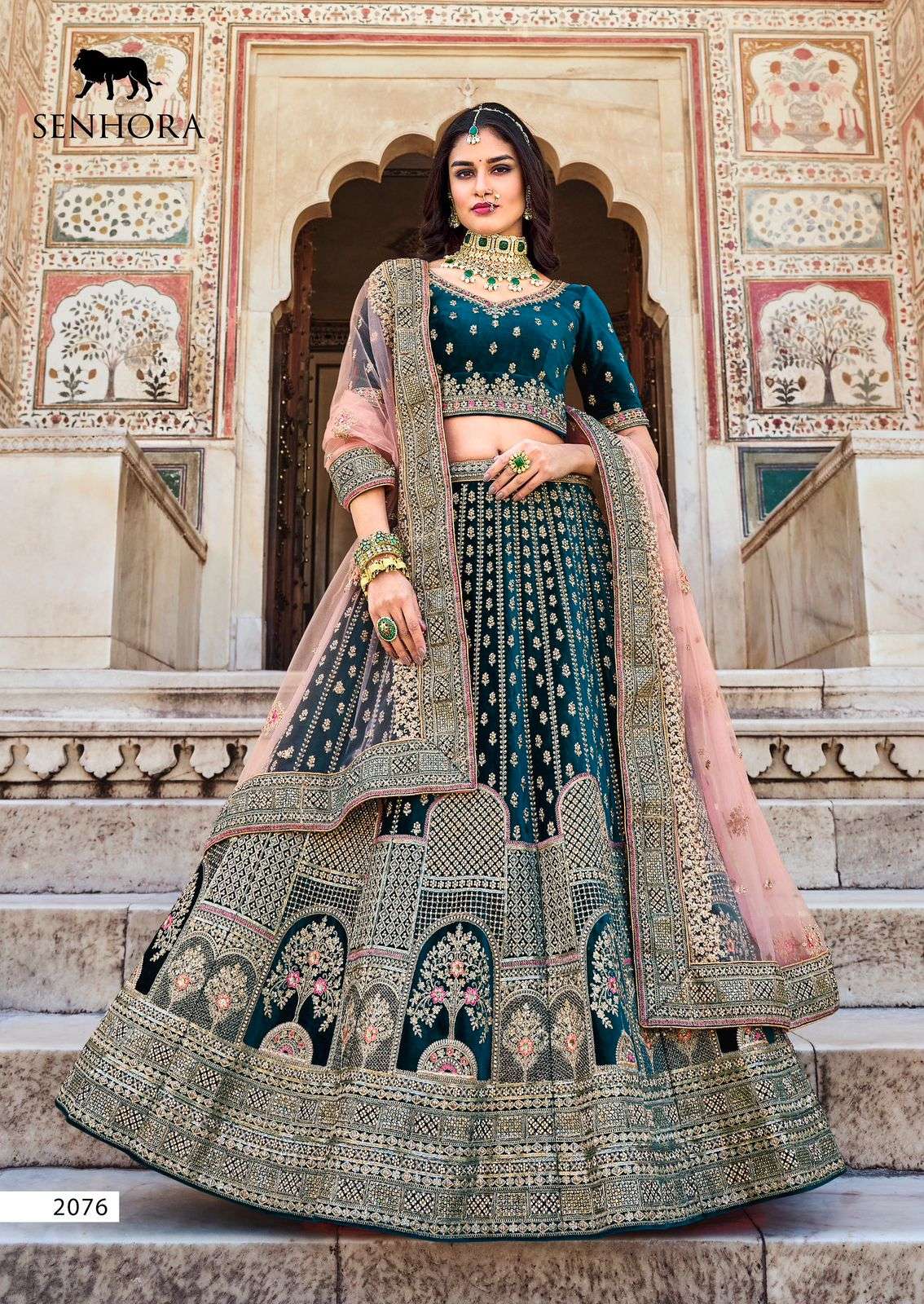 Srija 9000 Velvet Bridal Lehenga Choli at Rs.9500/Piece in surat offer by  Aaradhya Fashion