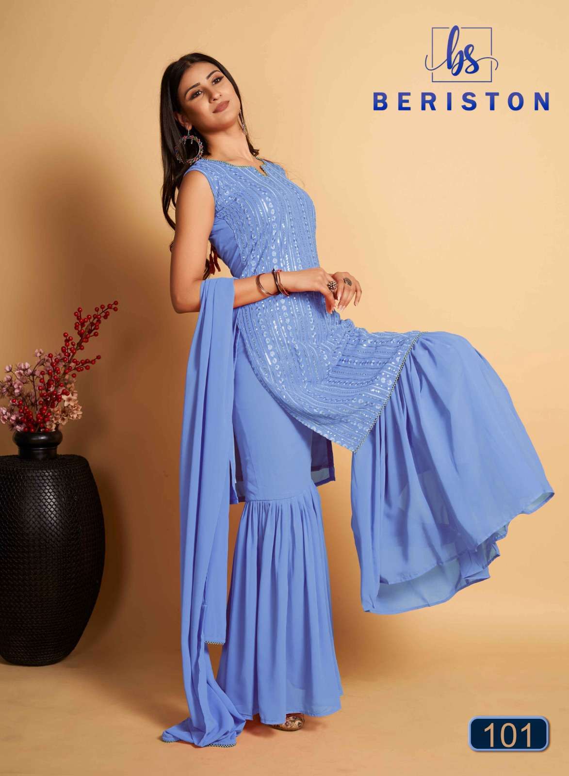 bs vol-1 by beriston 101-108 series latest wedding wear salwar kameez  wholesaler surat