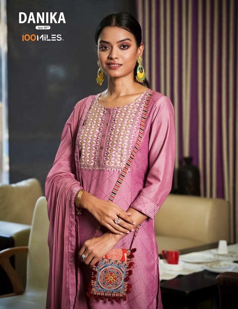 danika 100 miles 01-04 series latest fancy designer party kurti set wholesaler surat gujarat