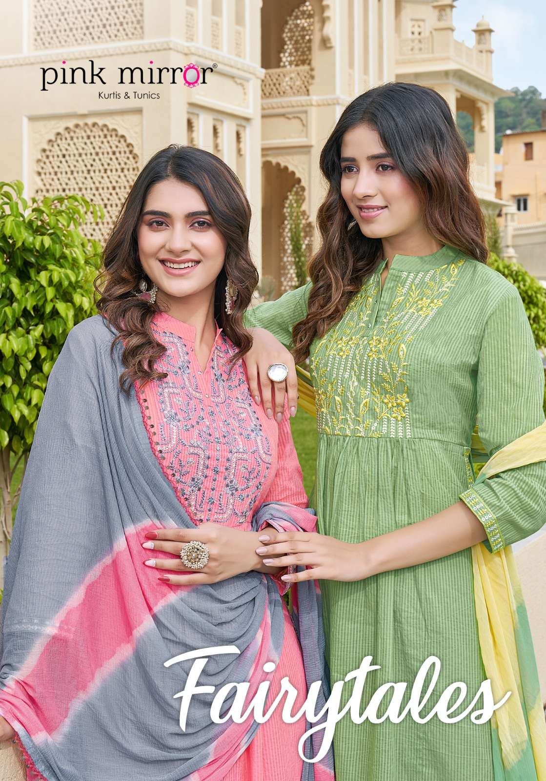 fairytales pinkmirror 1101-1106 series designer fancy wedding kurti set wholesaler surat gujarat