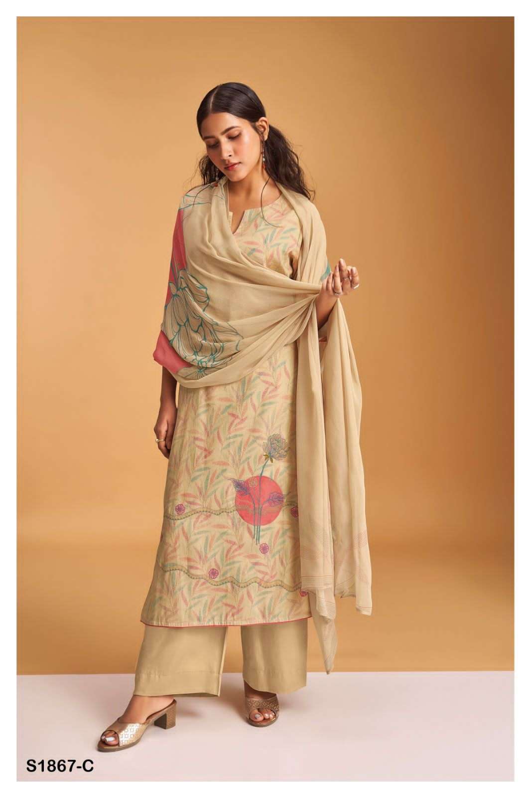 ganga vera 1867 colour series party wear cotton silk designer