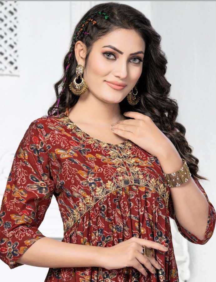 ghoomer mayra 80263-80269 series designer latest western short kurti wholesaler surat gujarat