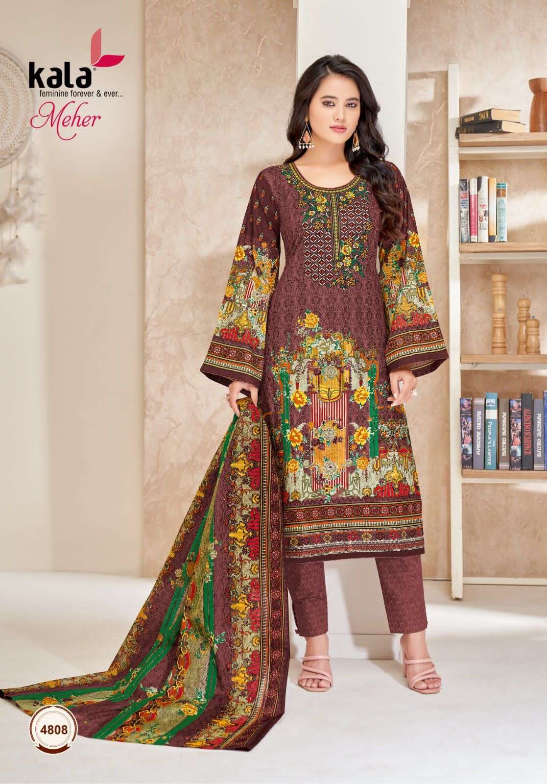 kala meher vol-9 tarika 4801-4812 series designer partywear salwar kameez wholesaler surat gujarat