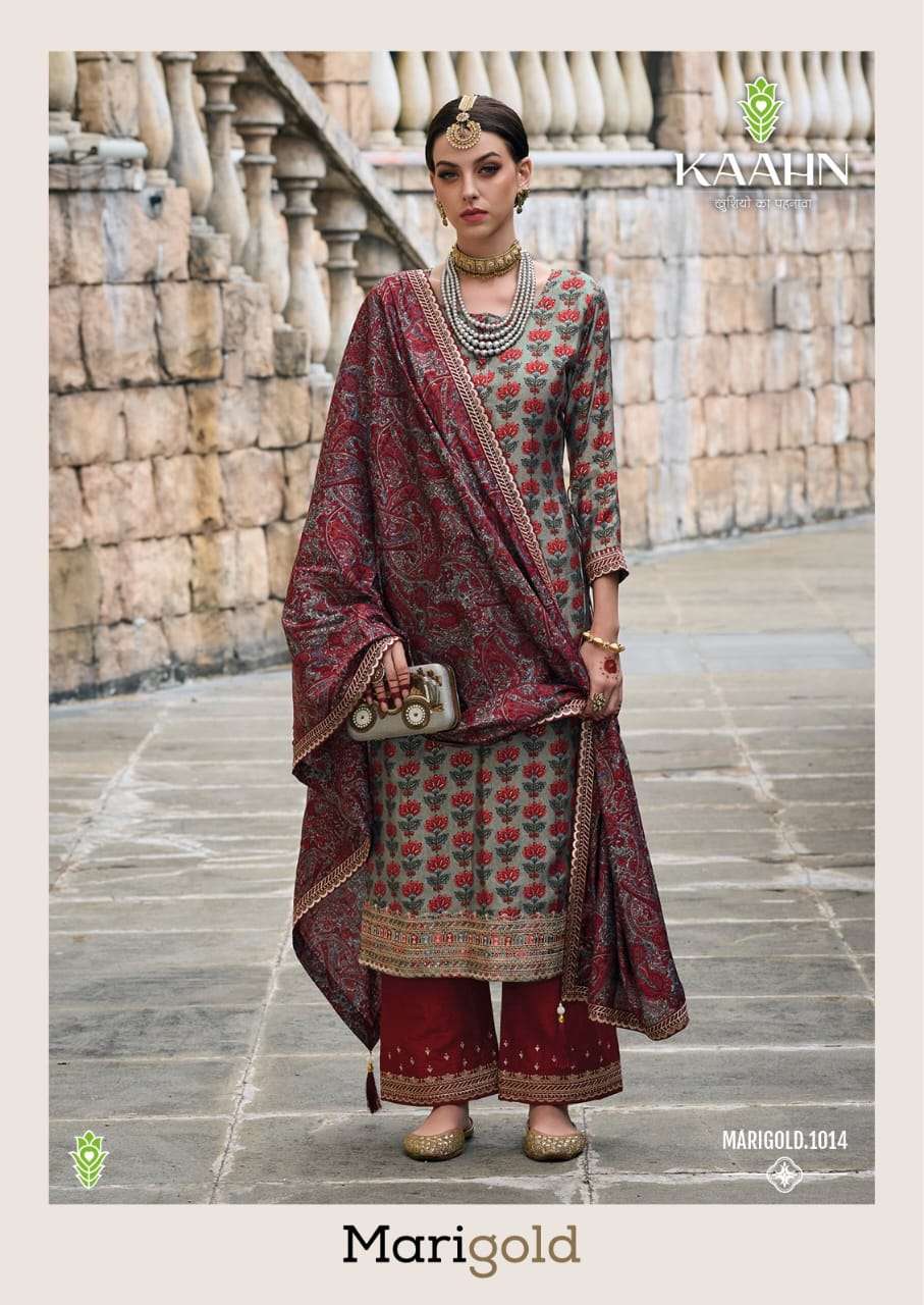 marigold kaahn 1011-1016 series wedding designer salwar suit wholesaler surat gujarat