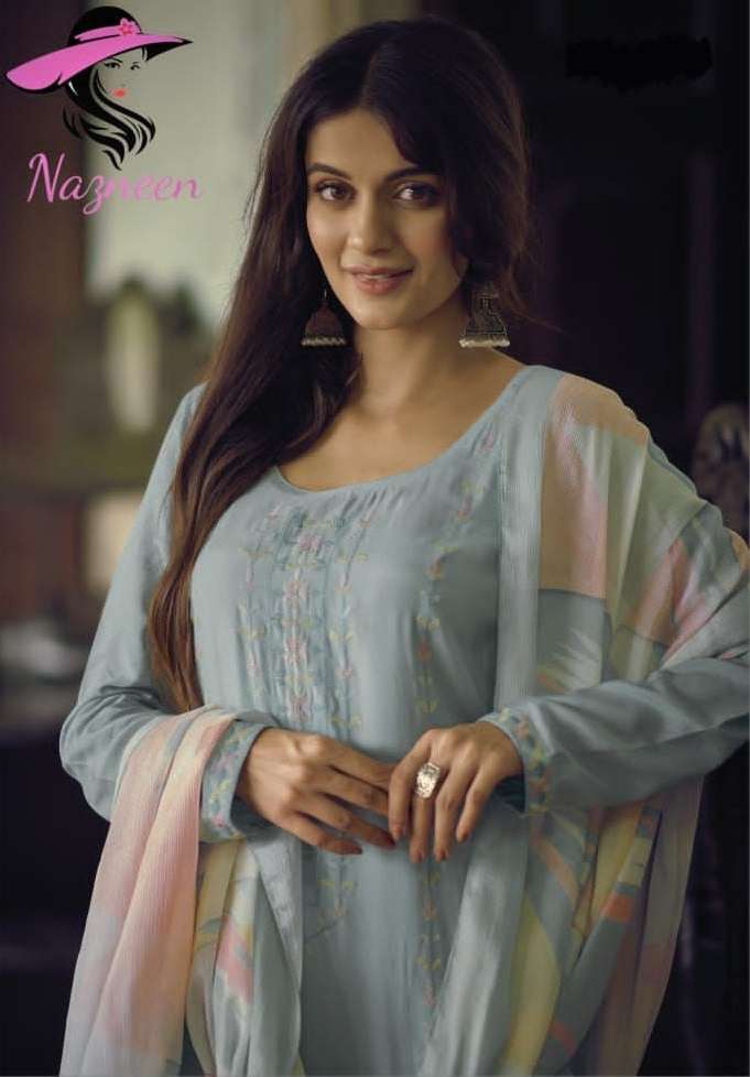 noor nazneen 1592-1598 series designer partywear salwar kameez wholesaler surat