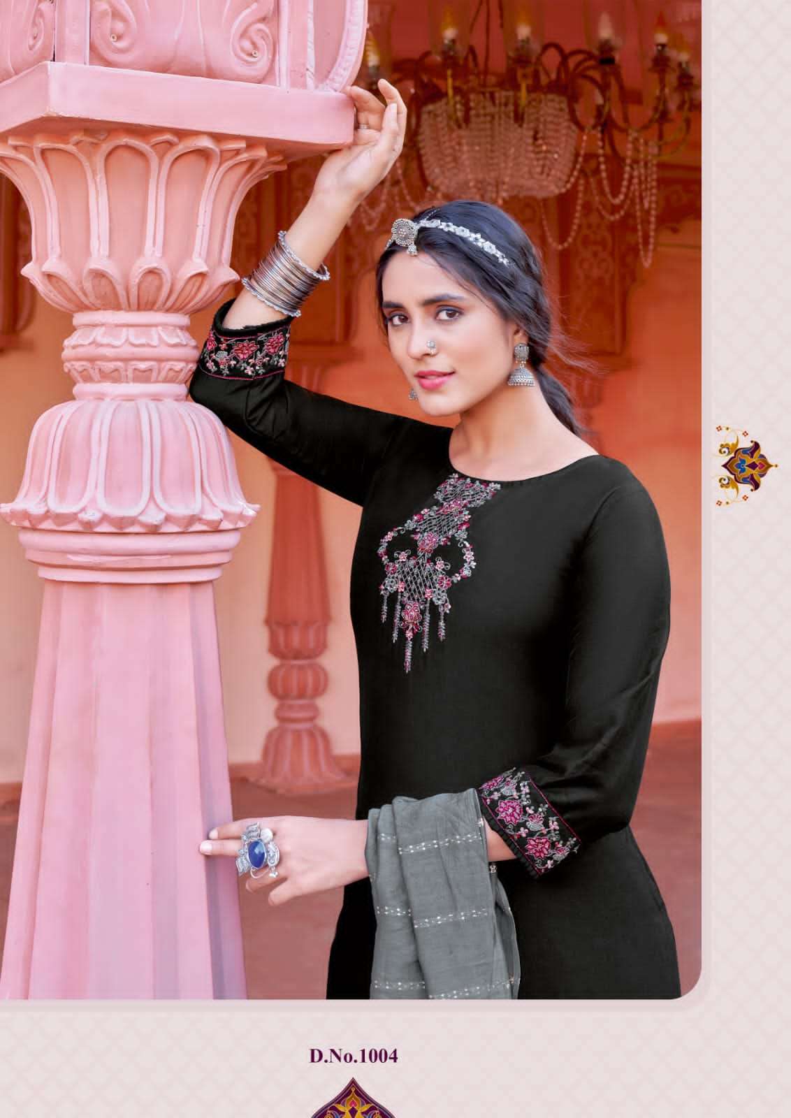 Rajwadi Vol-1 Kaasbee 1001-1006 series party wear kurti pant dupatta set Wholesale Price Surat