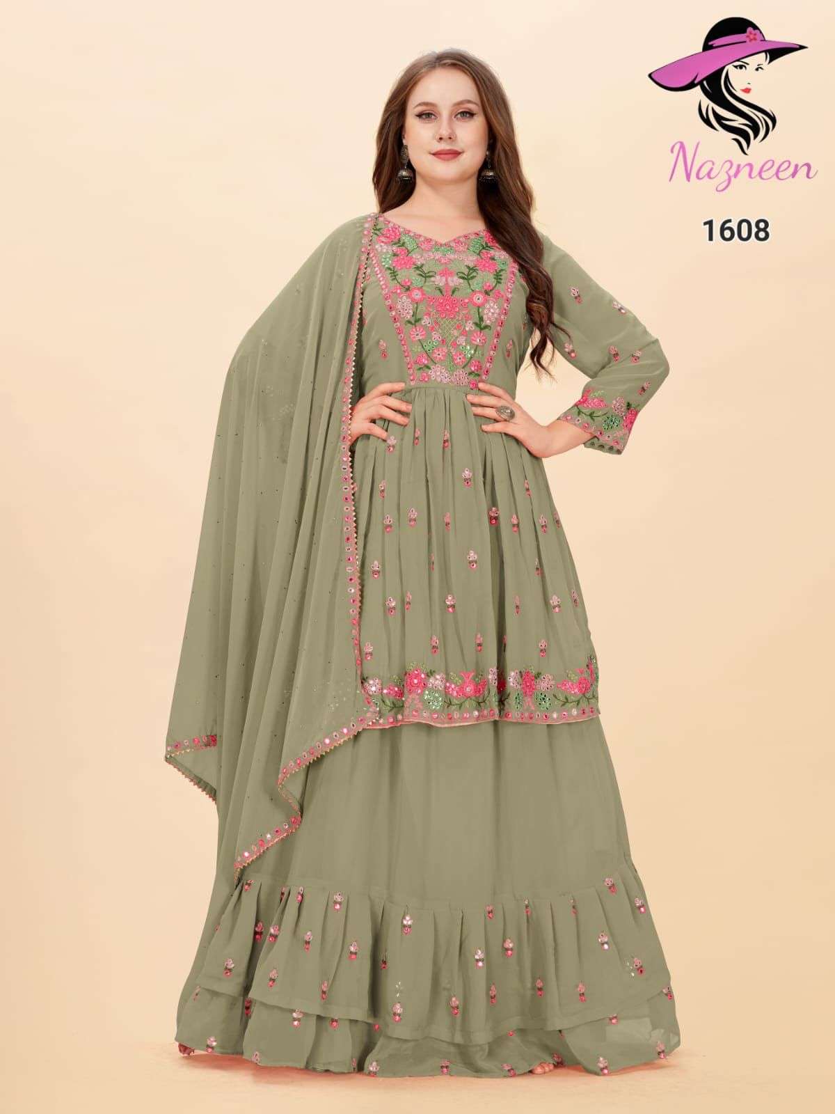 varina nazneen 1605-1609 series designer sharara partywear salwar kameez wholesaler surat