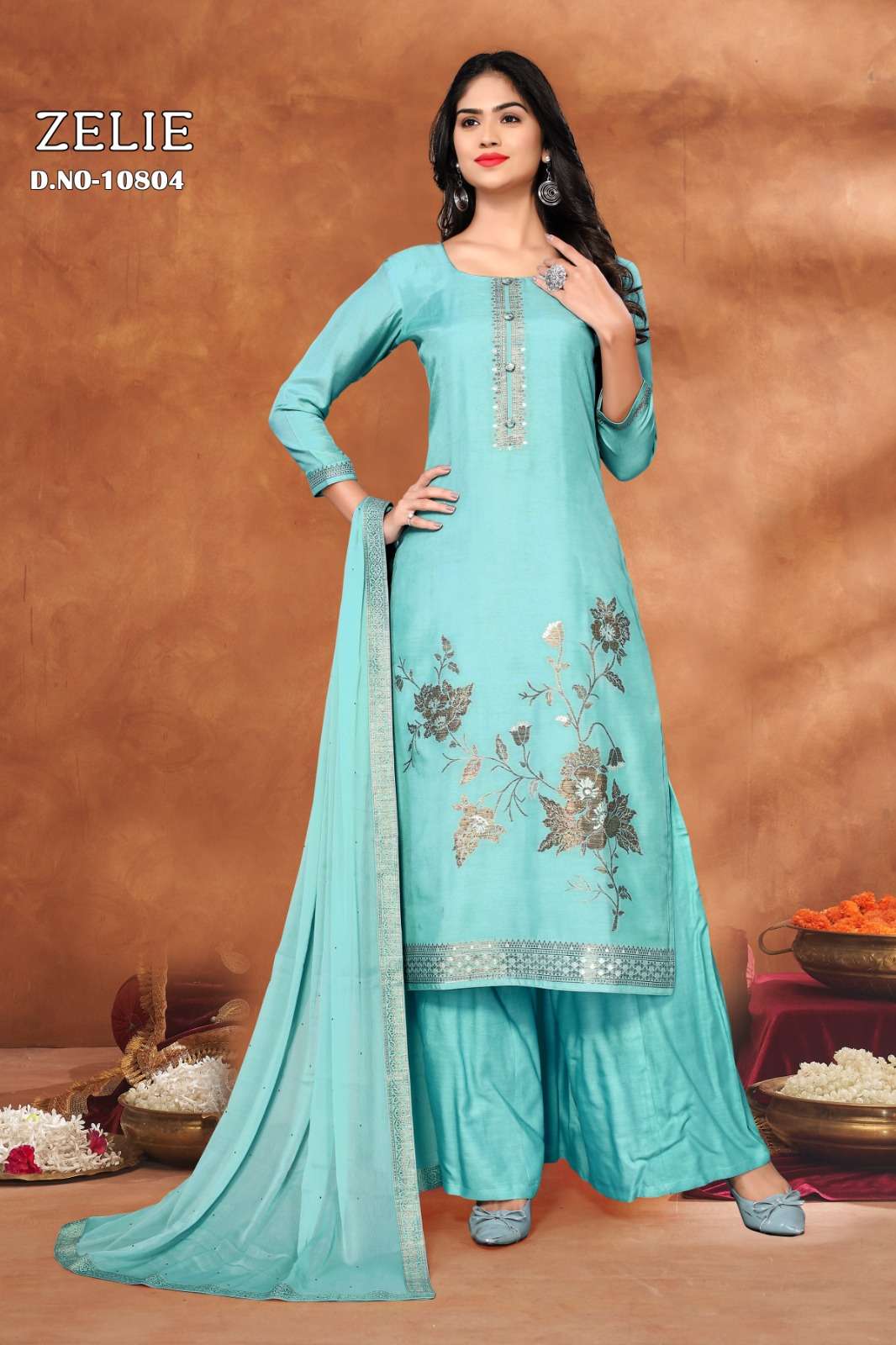 zelie kalarang 10801-10804 series latest fancy wedding wear salwar kameez wholesaler surat gujarat