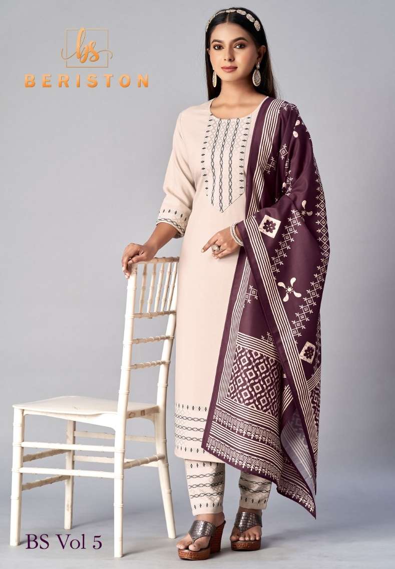 bs vol-5 beriston 501-504 series latest designer fancy kurti set wholesaler surat gujarat