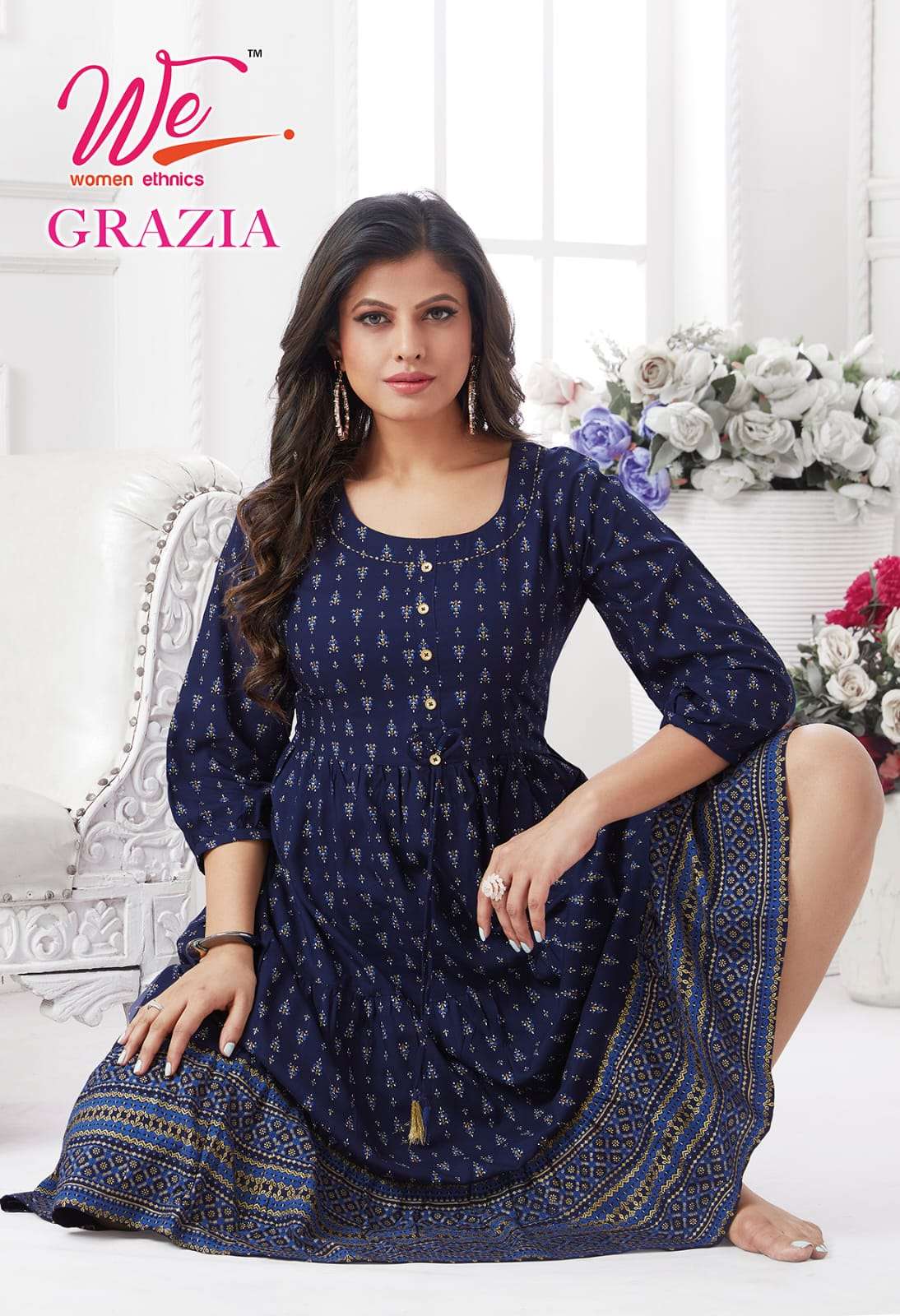grazia we 901-908 series latest fancy designer short kurti wholesaler surat gujarat